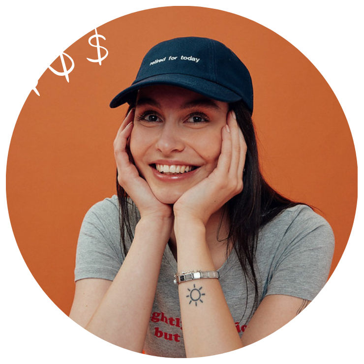 girl wearing custom hat and t-shirt
